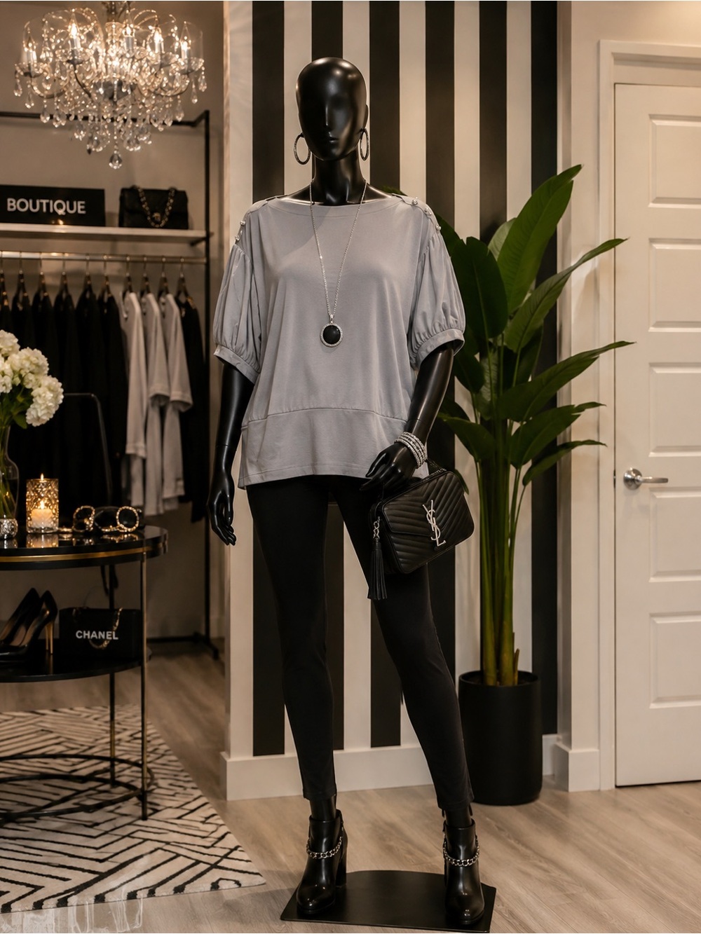 Light Gray Women’s Short-Sleeve Shirt